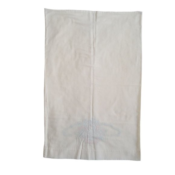 Vintage Floral Basket With Ribbon Hand Embroidered Standard Pillowcase - Picture 5 of 8